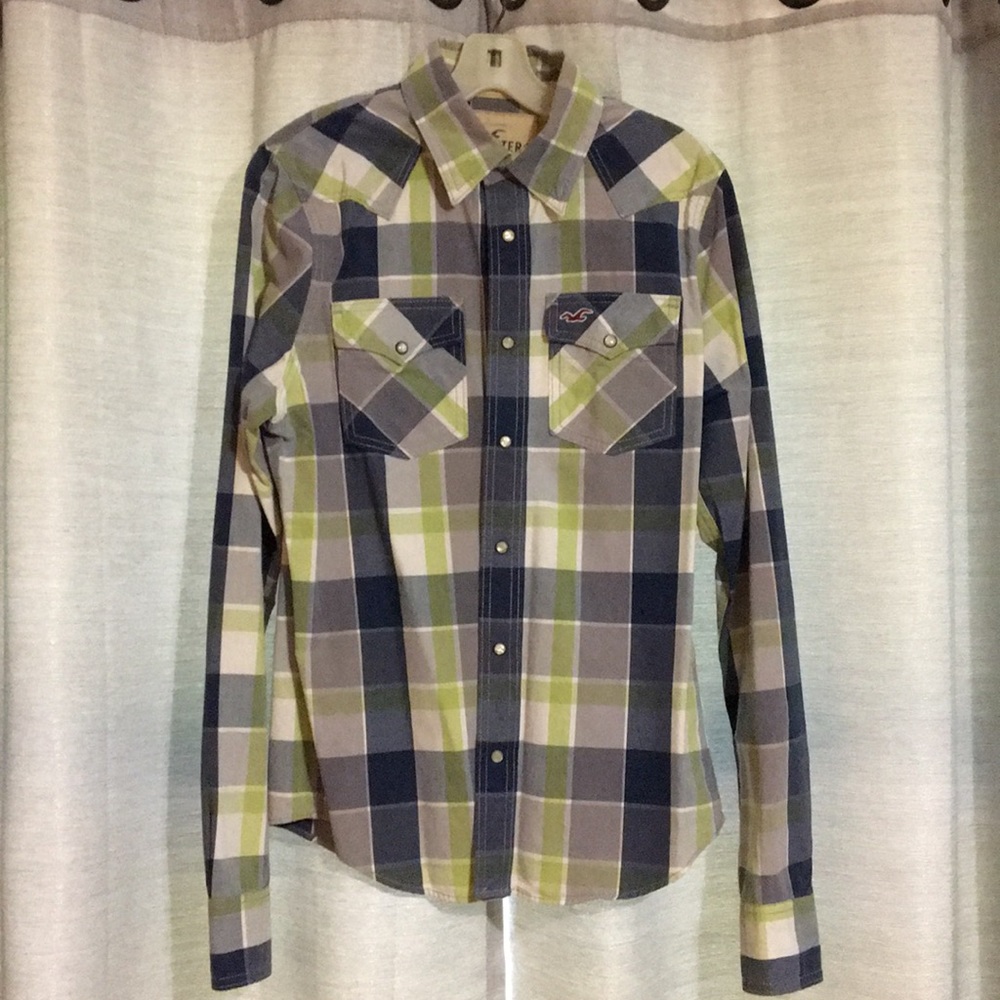 Mens plaid button down shirt.